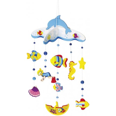 Mobile Bebe En Bois Ocean 40 Cm A Suspendre La Magie Des Automates