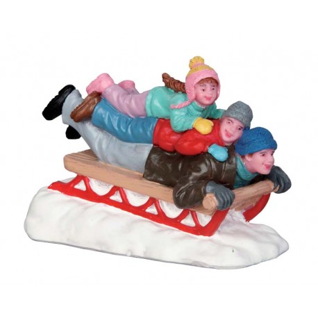 Figurine luge avec papa Vail Village