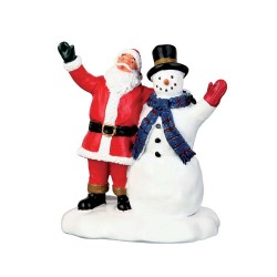 Père Noël et bonhomme de neige Lemax