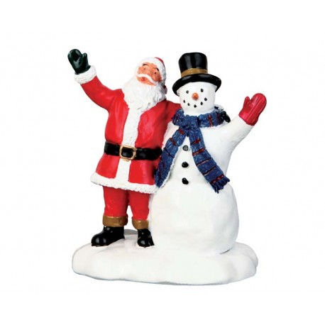 Lemax figurine Père Noël et bonhomme de 