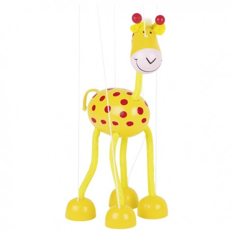 Marionnette à fil girafe en bois jaune 27 cm