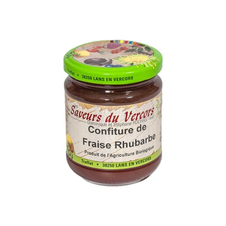 Confiture de Fraise Rhubarbe Bio 220 g