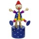 Figurine articulée clown en bois bleu 12 cm
