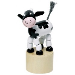 Figurine articulée vache en bois 11 cm