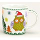 Tasse hibou vert Noël porcelaine 30 cl