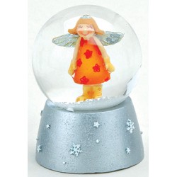 Boule à neige Ange orange résine 6 cm