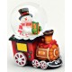 Boule à neige Bonhomme de neige train résine 7 cm