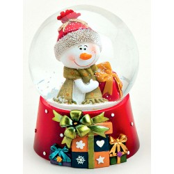 Boule à neige Bonhomme de neige cadeau résine 8 cm