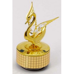 Boîte à musique dorée cygne 12,5 cm