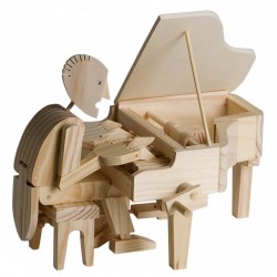 Automate en bois pianiste en kit 20 cm