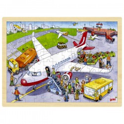 Puzzle enfant en bois aéroport 96 pièces