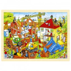 Puzzle enfant en bois chantier 96 pièces