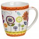Tasse fleurs orange porcelaine 35 cl