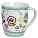 Tasse fleurs bleu porcelaine 35 cl