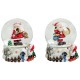Boule à neige Père Noël tambour résine 8 cm