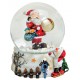Boule à neige Père Noël tambour résine 8 cm