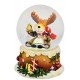 Boule à neige Noël Renne cloche 6 cm résine