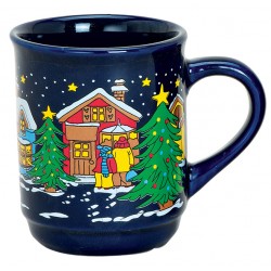 Tasse de Noël bleu nuit céramique 20 cl