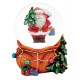 Boule à neige Père Noël hotte orange résine 6 cm