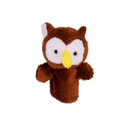 Marionnette à doigt en peluche Hibou marron 8 cm