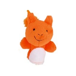 Marionnette à doigt en peluche Ecureuil orange 8 cm