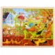 Puzzle cadre enfant en bois animaux du jardin 96 pièces