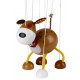 Marionnette à fils chien en bois marron 15 cm