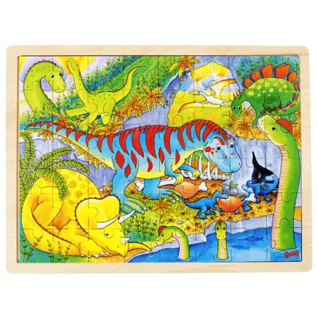 Puzzle enfant en bois dinosaures 48 pièces