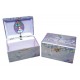 Boîte à bijoux brillante rectangle violet danseuses et cygnes 15 cm