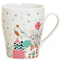 Tasse oiseau doré porcelaine 30 cl
