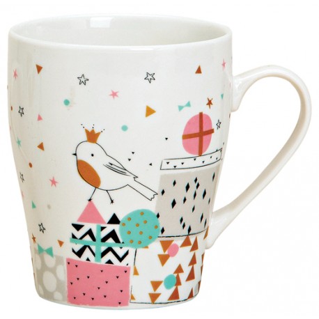 Tasse oiseau doré porcelaine 30 cl