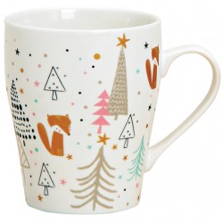Tasse Noël renard doré porcelaine 30 cl