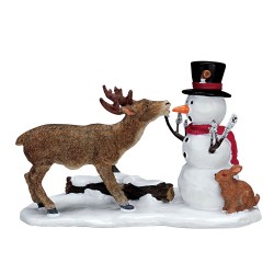 Renne et Bonhomme de neige Lemax