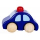 Voiture en bois enfant avec klaxon bleu foncé 9 cm