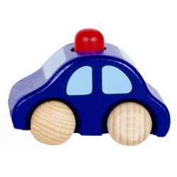 Voiture en bois enfant avec klaxon bleu foncé 9 cm