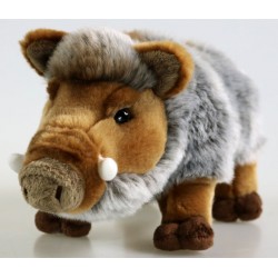 Peluche Sanglier 30 cm gris marron