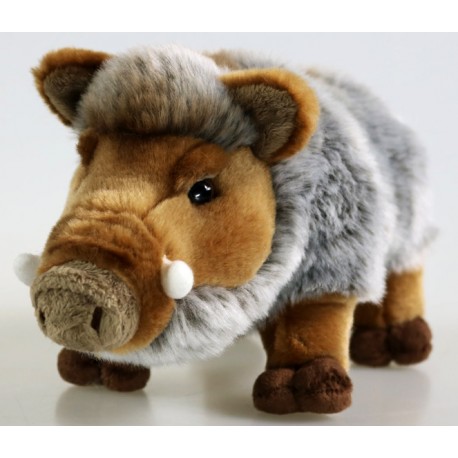 Peluche Sanglier 30 cm gris marron