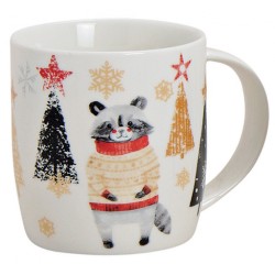 Tasse Noël raton-laveur porcelaine 30 cl