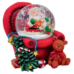 Boule à neige Père-Noël fauteuil rouge