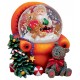 Boule à neige Père-Noël fauteuil orange