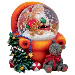 Boule à neige Père-Noël fauteuil orange