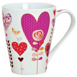 Tasse coeur papillon violet 30 cl