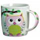 Tasse hibou rose porcelaine 30 cl