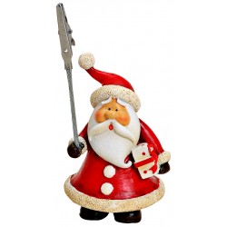 Porte photo Père Noël cadeau résine 11 cm