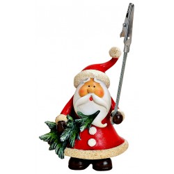 Porte photo Père Noël sapin résine 11 cm