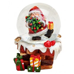 Boule à neige Père Noël cheminée 6cm