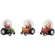 Boule à neige Père Noël tracteur rouge 7 cm