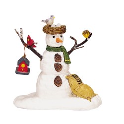 Bonhomme de neige et oiseaux Lemax Vail Village