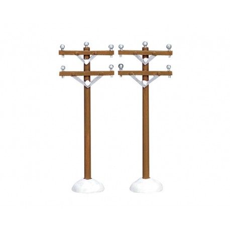 Poteaux téléphoniques Lot de 2 Lemax