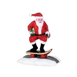 Pere Noel qui fait du skate Lemax Vail Village